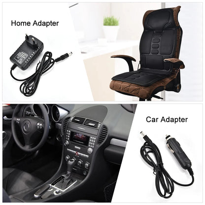 Electric Back Massager Massage Chair Cushion Heating Vibrating Car