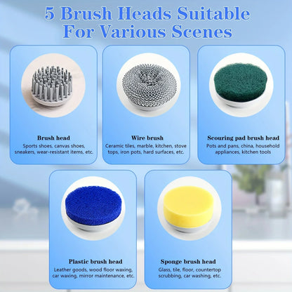 5 in 1 Electric Cleaning Brush Multifunctional Kitchen Bathroom Toilet