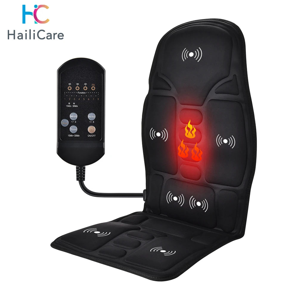 Electric Back Massager Massage Chair Cushion Heating Vibrating Car