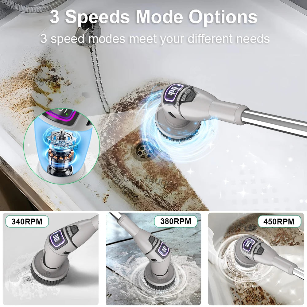 Electric Bathroom Cleaning Brush 10 in 1 Multifunctional Household