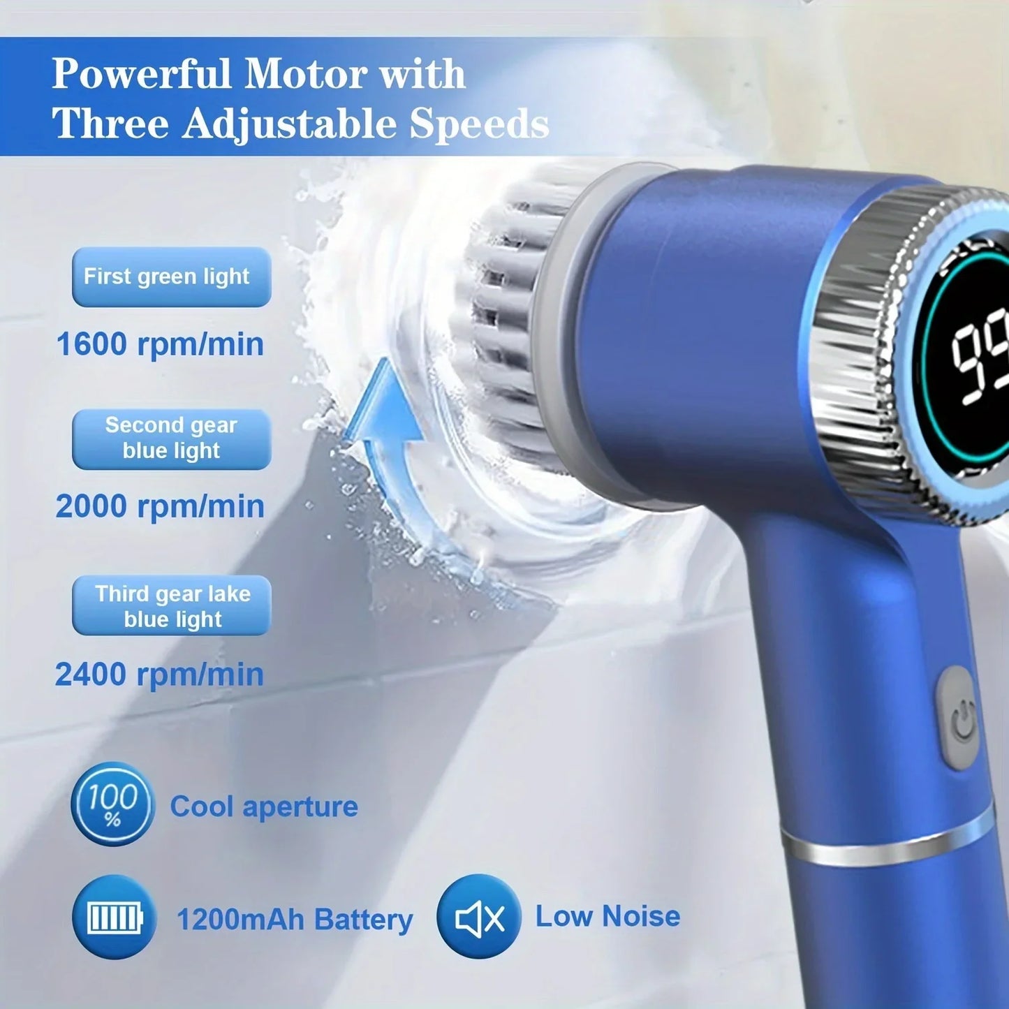 5 in 1 Electric Cleaning Brush Multifunctional Kitchen Bathroom Toilet