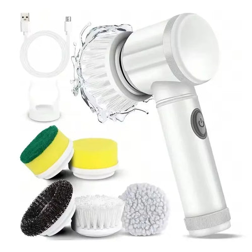 Electric Spin Scrubber Cordless Spin Scrubber with 5 Replaceable Brush