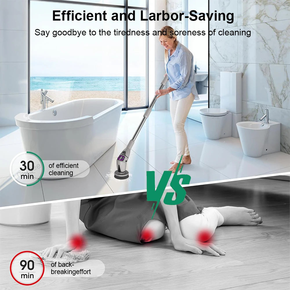 Electric Bathroom Cleaning Brush 10 in 1 Multifunctional Household