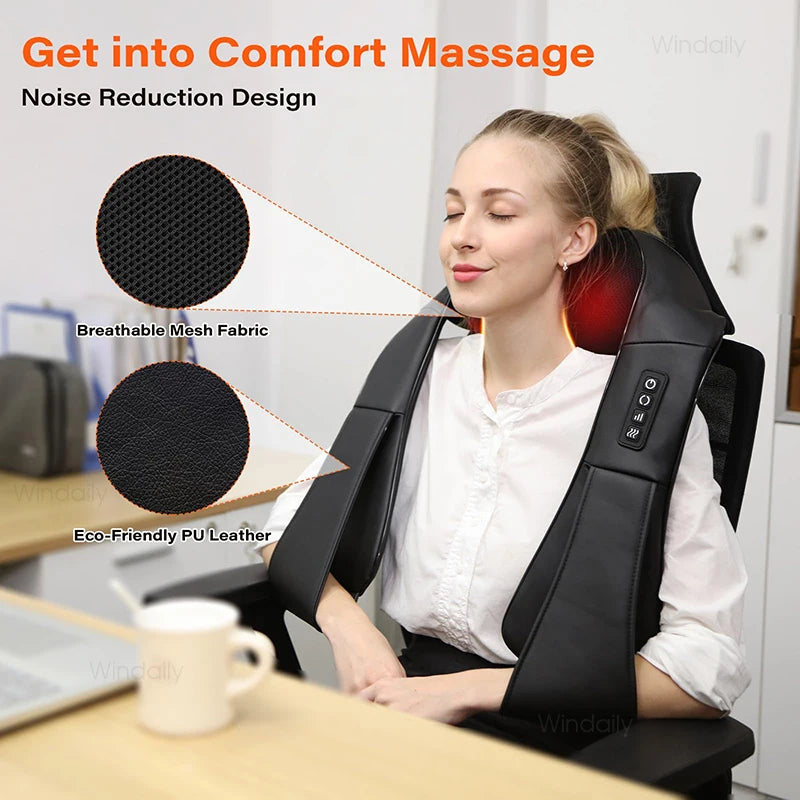 4D Shiatsu Neck and Shoulder Massager With Heat Electric Back